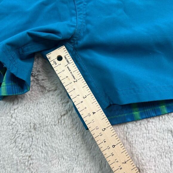 The North Face Womens Size 10 Blue Plaid Reversible Swim Shorts Pockets 4" Insea - Picture 8 of 10